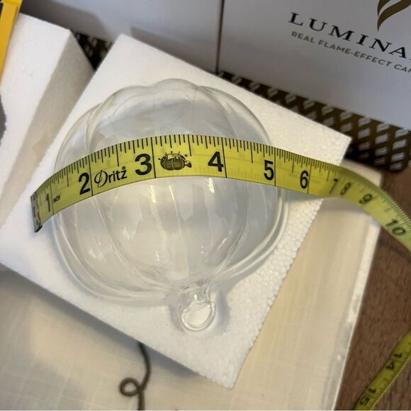 THREE Luminara Real Flame Effect RED Berry & Fall Pumpkin Ornaments-New Open Box - Picture 7 of 16